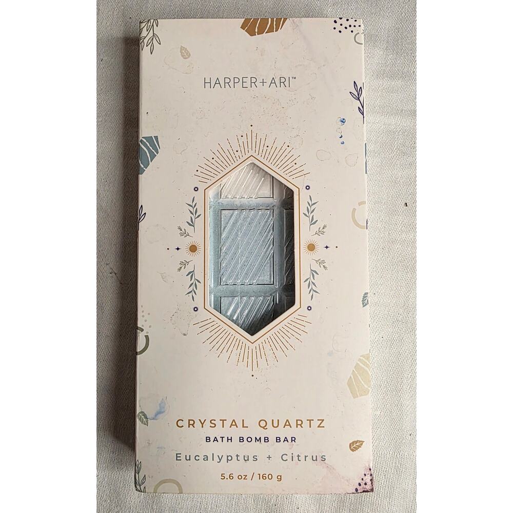 Harper & Ari Crystal Quartz Bath Bomb Bar Eucalyptus Citrus 5.6 oz. Never Opened